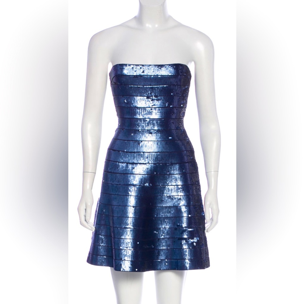Classic Herve Leger Mellie Sequin Bandage Dress